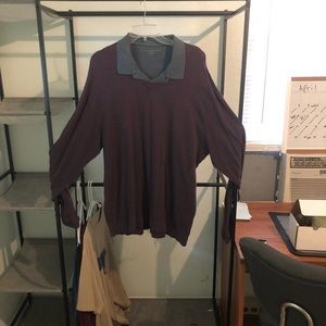 Long sleeve collar cardigan it’s gray and maroon. xL in mens